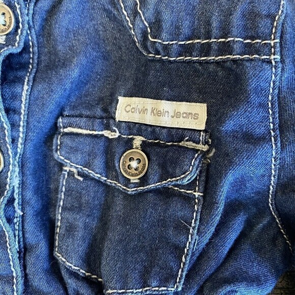 Calvin Klein Jean Girls Button Down Dress 24M - Picture 3 of 4